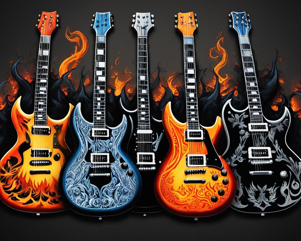 gitary elektryczne, symbol ikoniczny metalu